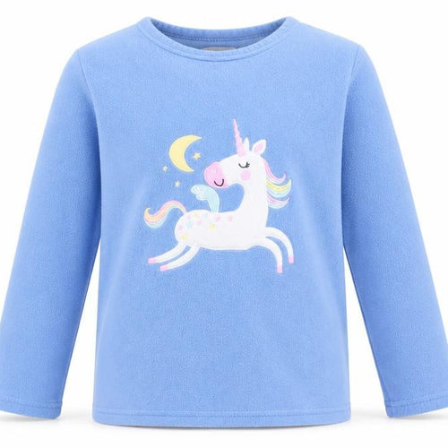 PJ Collections Girls Blue Animal Print   Pyjama Top Size 9-10 Years  - Unicorn
