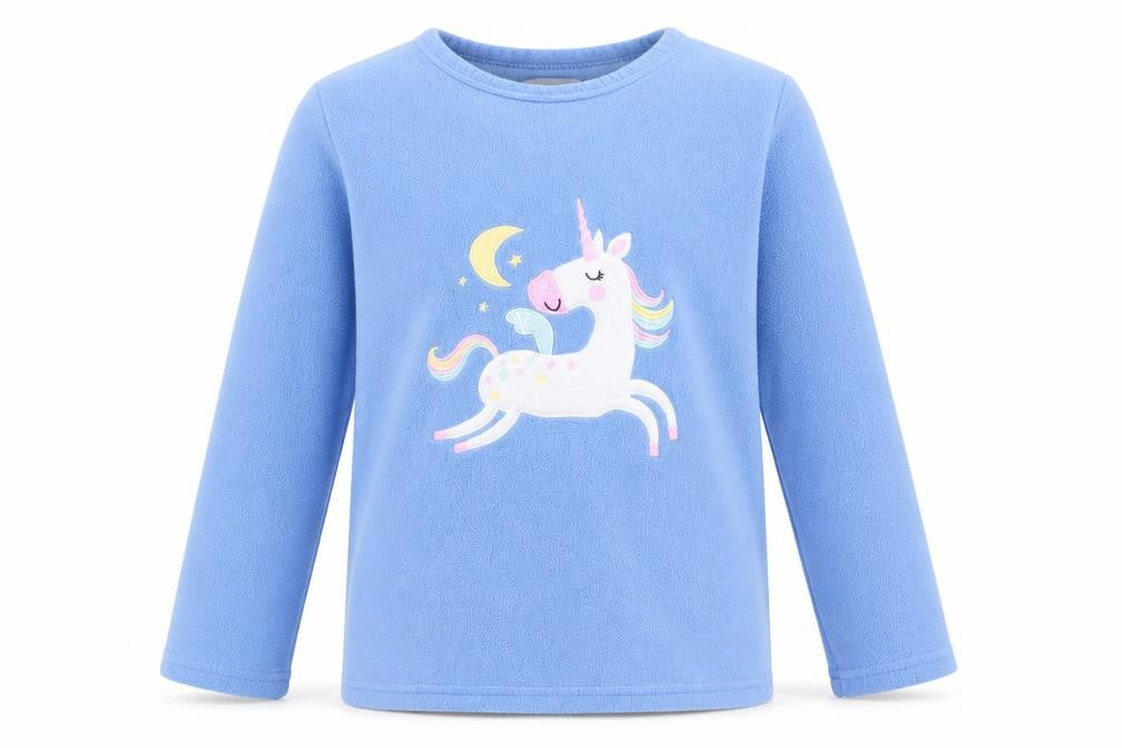 PJ Collections Girls Blue Animal Print   Pyjama Top Size 9-10 Years  - Unicorn