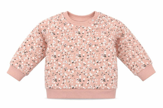 Front view of Primark Baby Pink Floral jumper, size 3-6, Months