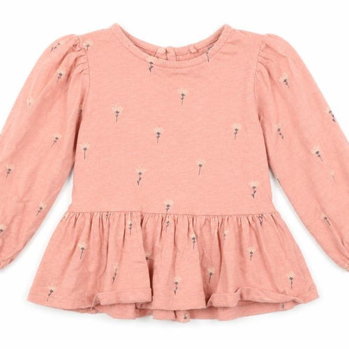 NEXT Girls Pink Floral  T-Shirt Dress  Size 18-24 Months