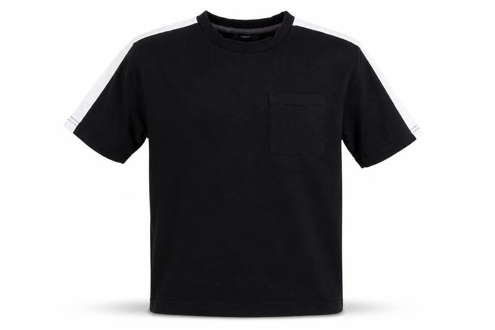 Front view of George boys’ black basic t-shirt, size 7-8, years