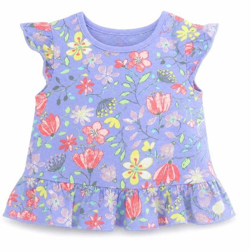 Nutmeg Baby Blue Floral  Skirt One-Piece Size 6-9 Months