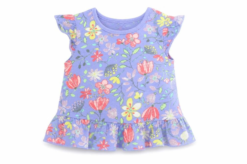 Nutmeg Baby Blue Floral  Skirt One-Piece Size 6-9 Months