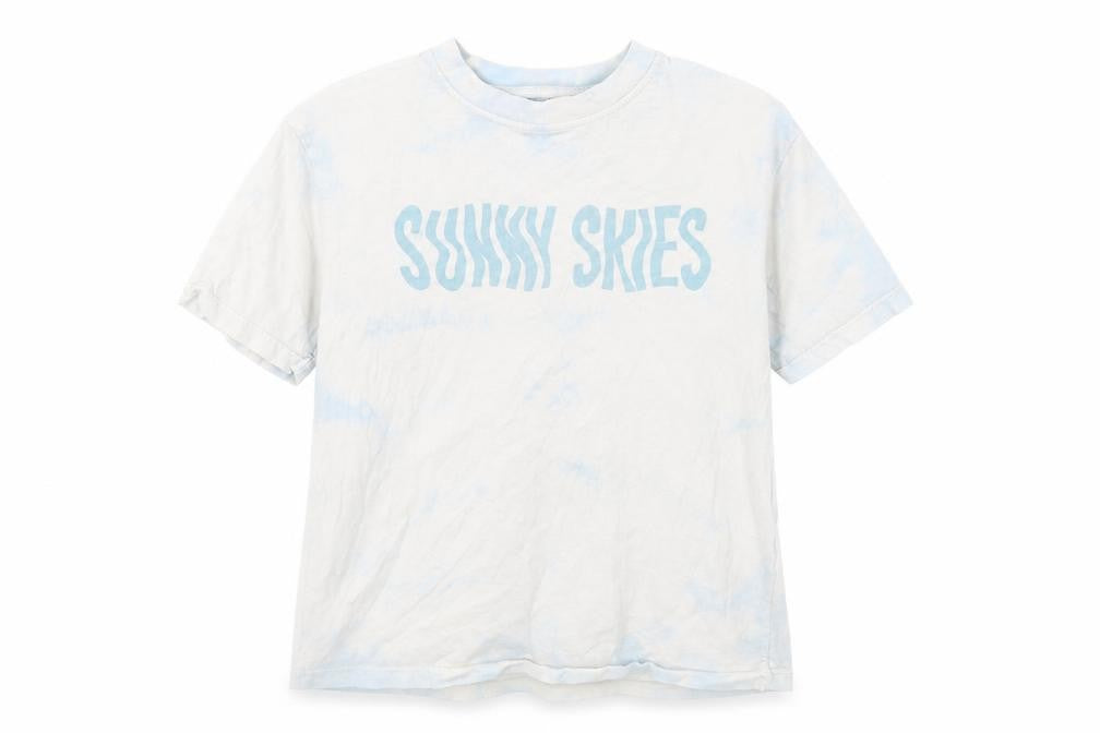 Front view of Next girls’ blue geometric basic t-shirt, size 8, years