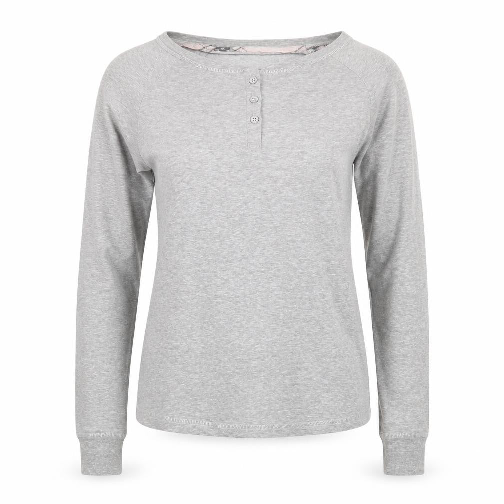 Front view of George women’s grey geometric top pyjama top, size UK 8