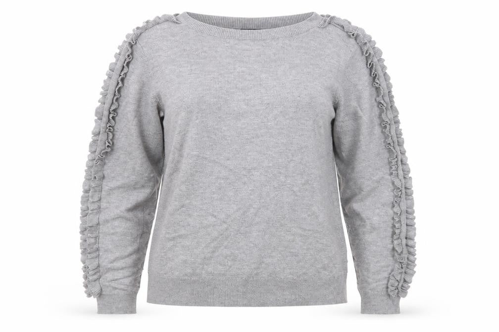 Front view of Papaya women’s grey jumper, size UK 12