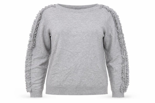 Front view of Papaya women’s grey jumper, size UK 12
