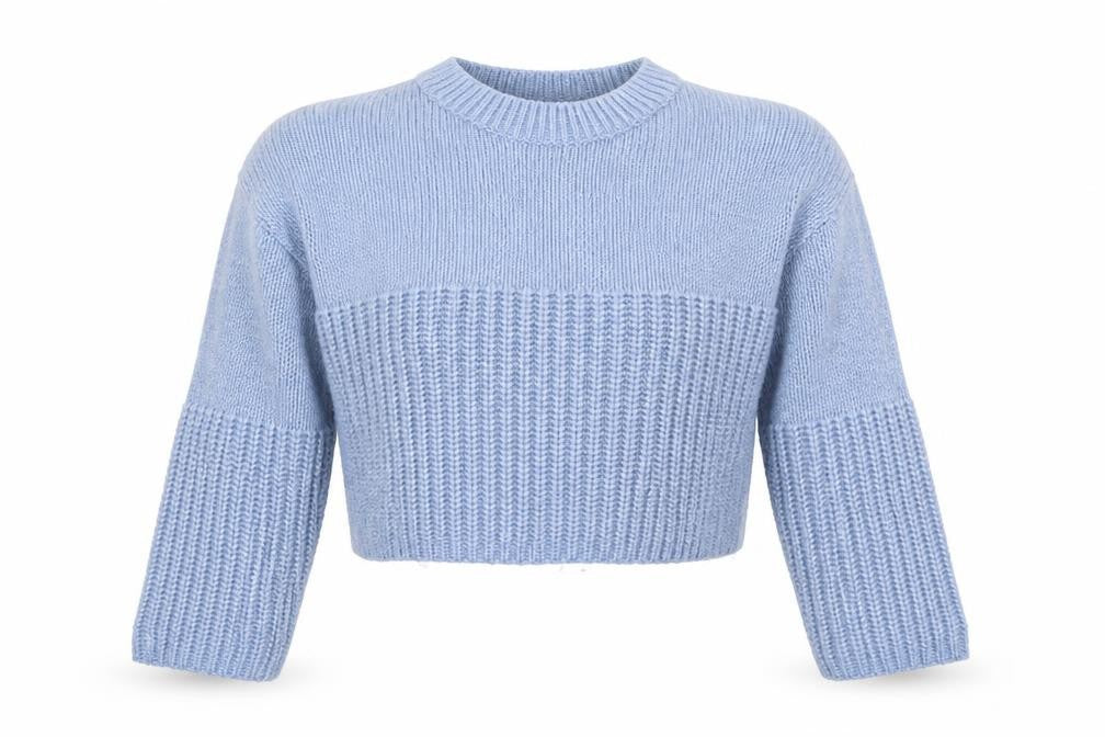 Front view of New Look girls’ blue knit jumper, size 12-13, years