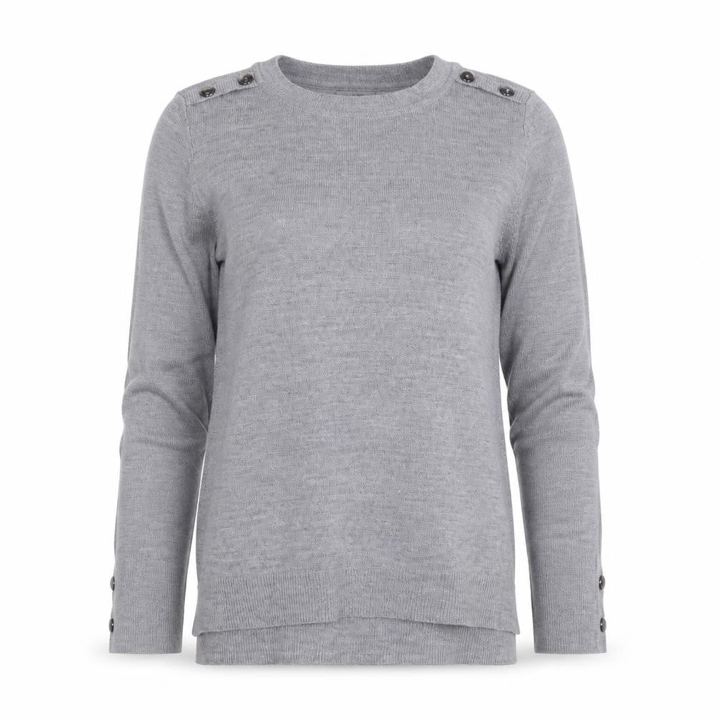 Front view of Primark women’s grey knit jumper, size UK 6
