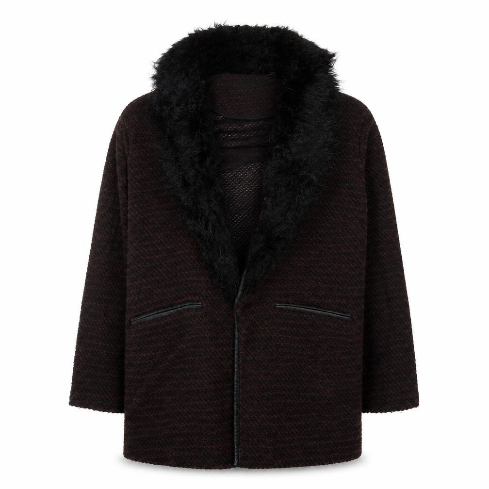 New Look Womens Brown  Knit Jacket Coatigan Size 16  - Burgundy