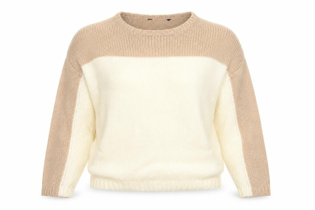 Front view of Dorothy Perkins women’s pink knit jumper, size S, - colourblock