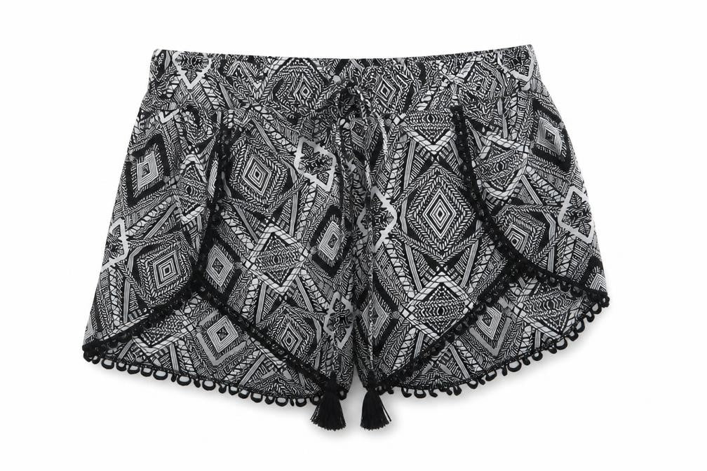New Look Womens Black Argyle/Diamond  Hot Pants Shorts Size S