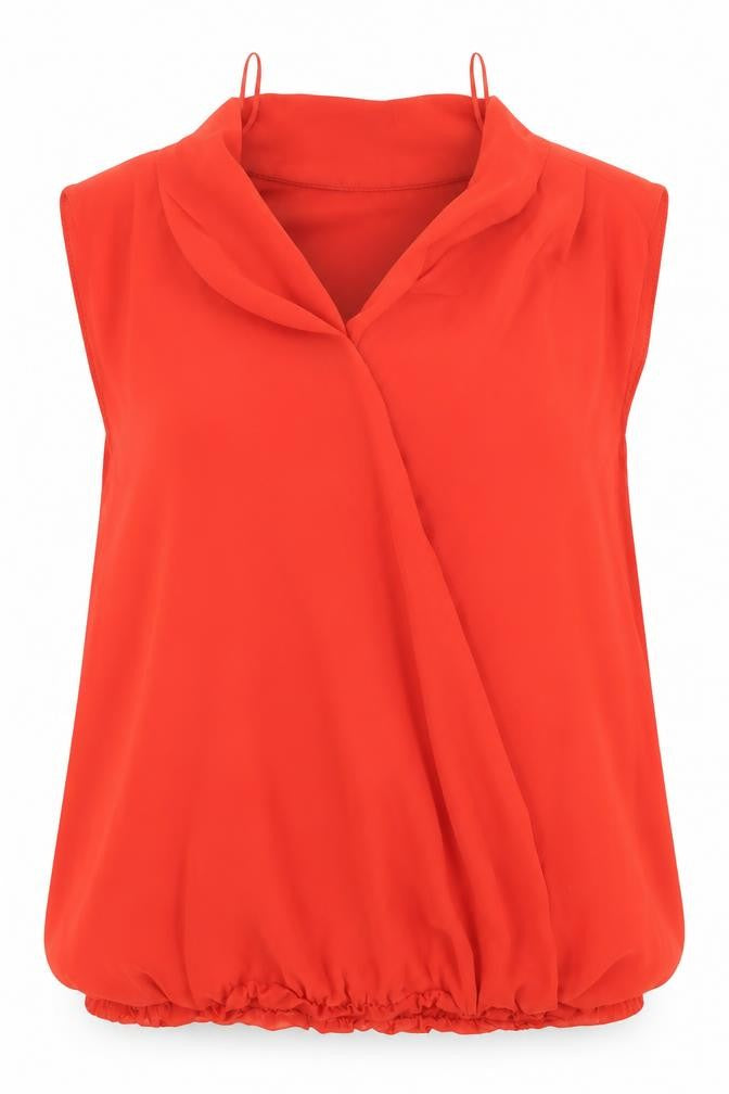 Front view of Tu women’s red basic blouse, size UK 12