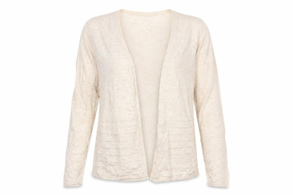Front view of So Sweet women’s beige wrap jumper, size L