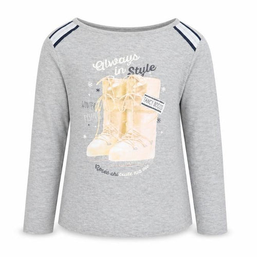 girls wear Girls Grey   Basic T-Shirt Size 10 Years