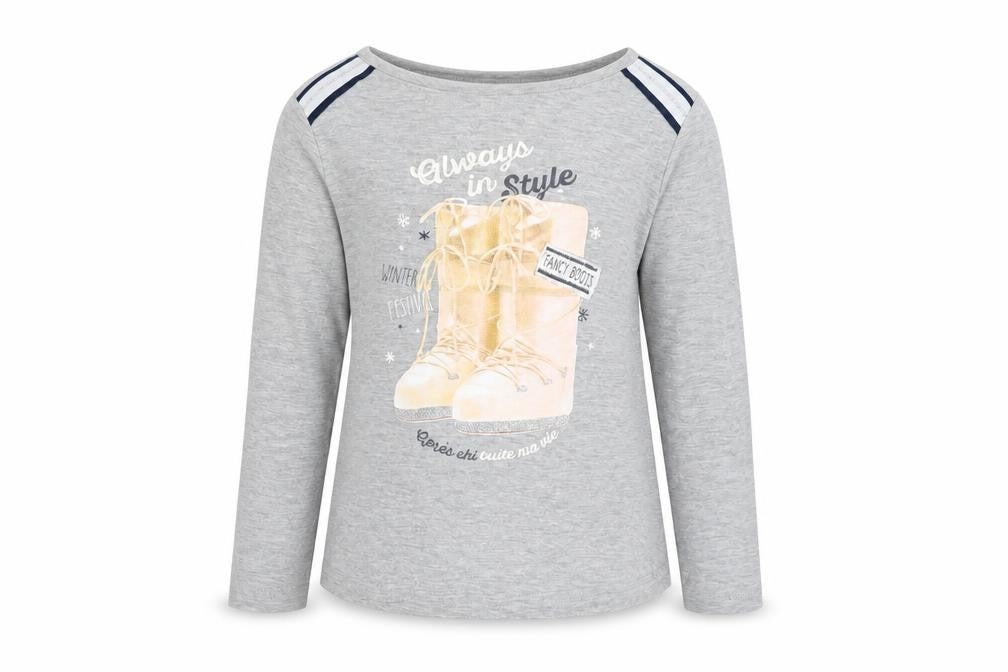 girls wear Girls Grey   Basic T-Shirt Size 10 Years