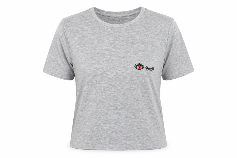 Front view of New Look women’s grey basic t-shirt, size UK 6