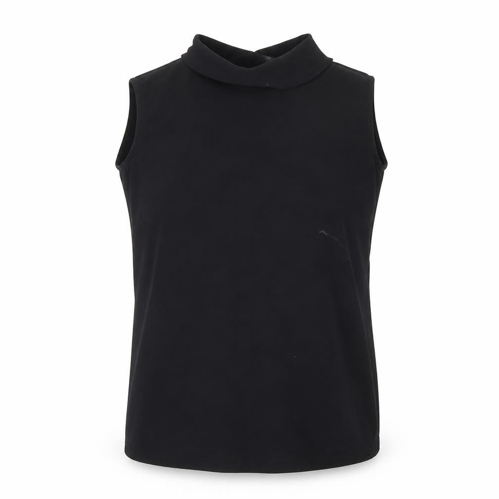 Front view of Papaya women’s black basic tank, size UK 12