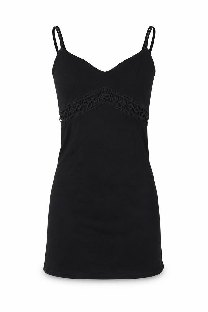 Front view of ASOS women’s black mini, size UK 6