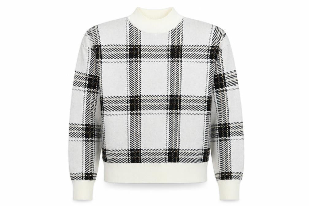 Front view of New Look women’s multicoloured check knit jumper, size M