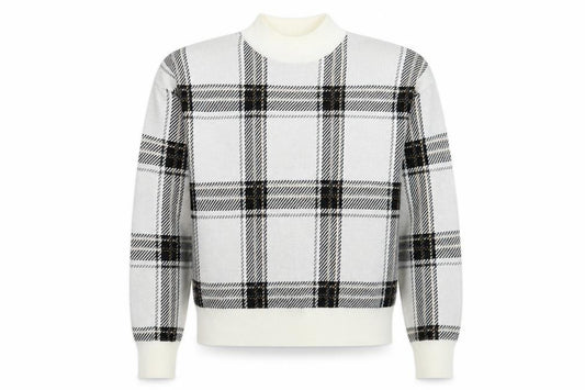 Front view of New Look women’s multicoloured check knit jumper, size M