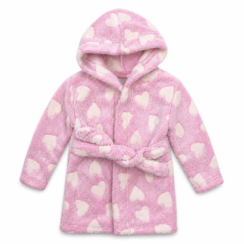 Kids&Co Girls Pink Solid Fleece Kimono Robe Size 9-12 Months