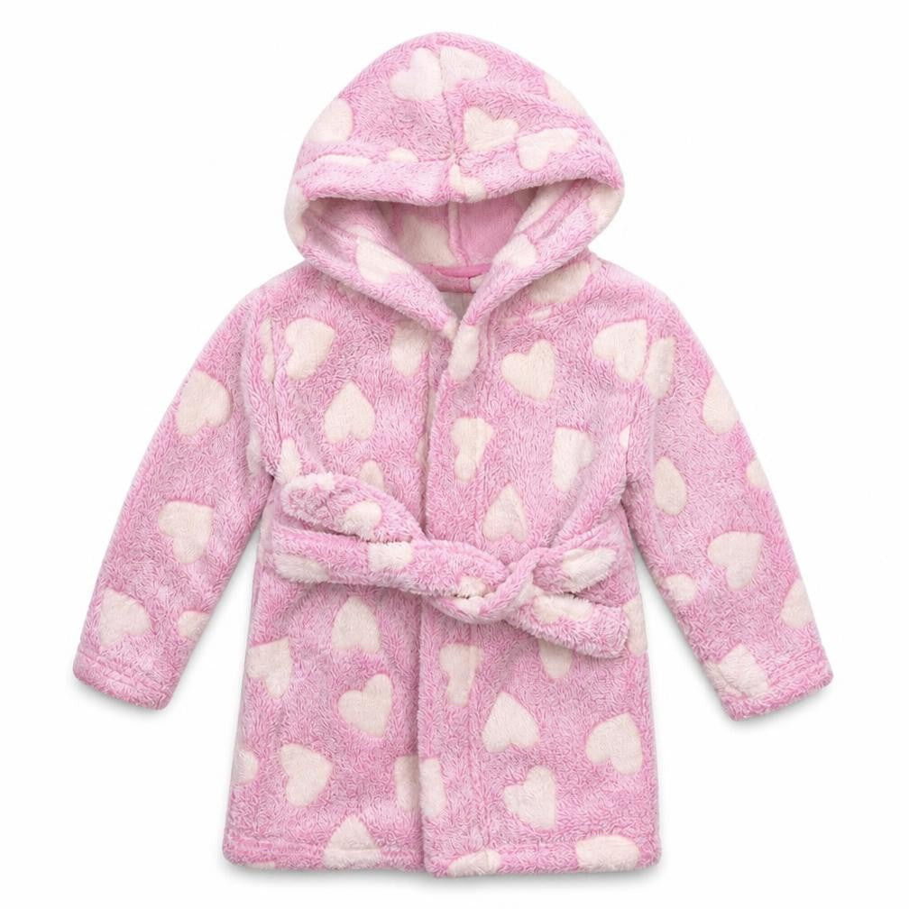 Kids&Co Girls Pink Solid Fleece Kimono Robe Size 9-12 Months