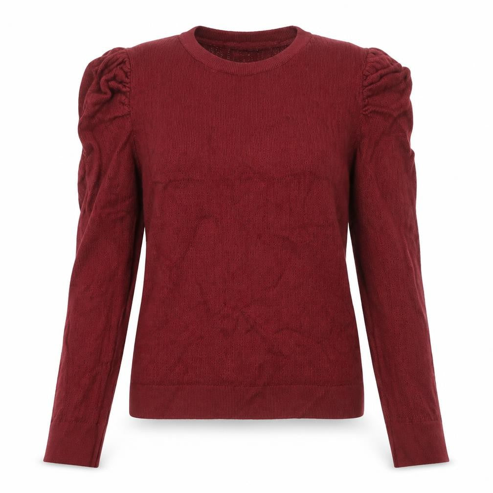 Front view of Primark women’s red knit jumper, size M