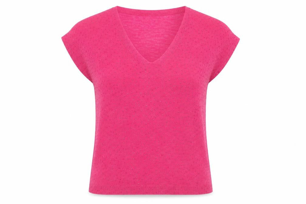 Front view of Next women’s purple knit jumper, size UK 12, - studded