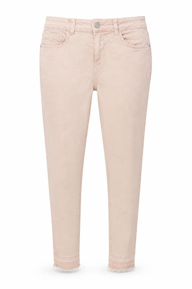 Preworn Womens Pink  Denim Skinny Jeans Size 12 L24 in - Distressed hem