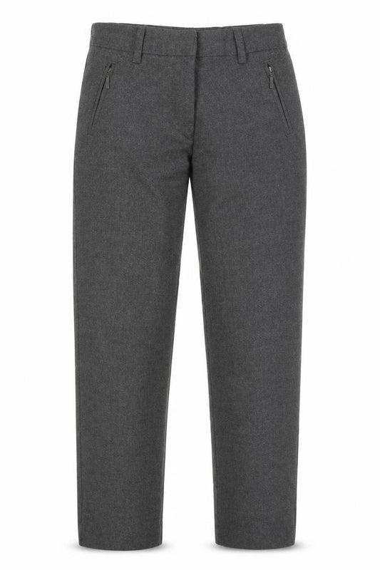 Front view of Marks & Spencer boys’ grey dress pants trousers, size 7-8, years