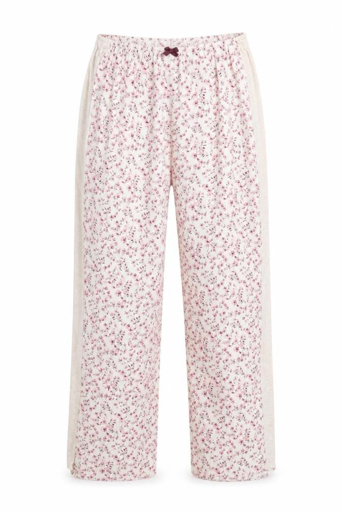 Front view of Next women’s purple floral chemise pyjama pants, size UK 10