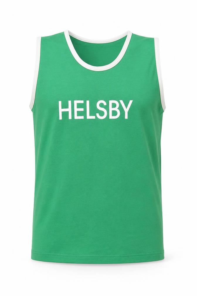 Front view of proteam men’s green jersey tank, size XS