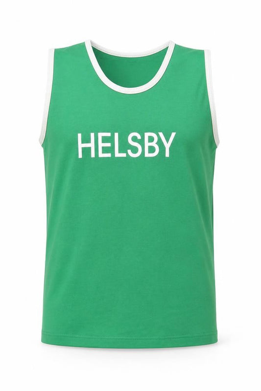 Front view of proteam men’s green jersey tank, size XS