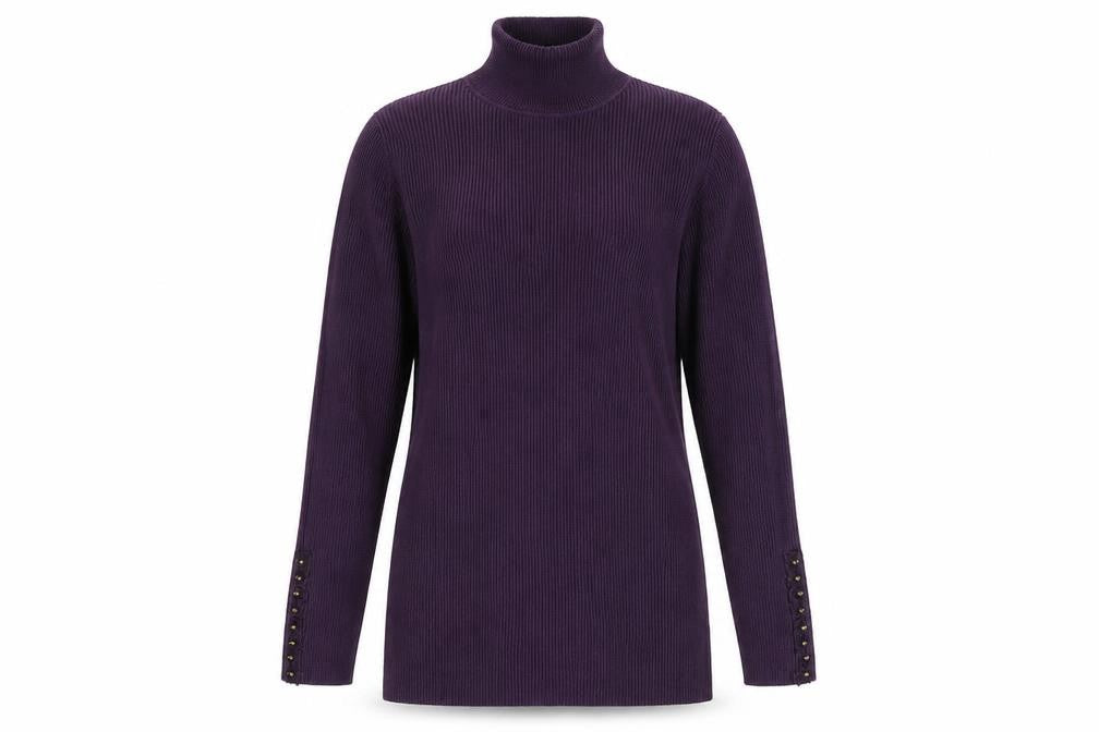 Front view of Together women’s purple jumper, size UK 12