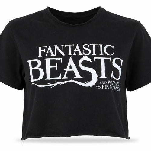 Fantastic beasts Womens Black   Cropped T-Shirt Size S  - Fantastic Beasts