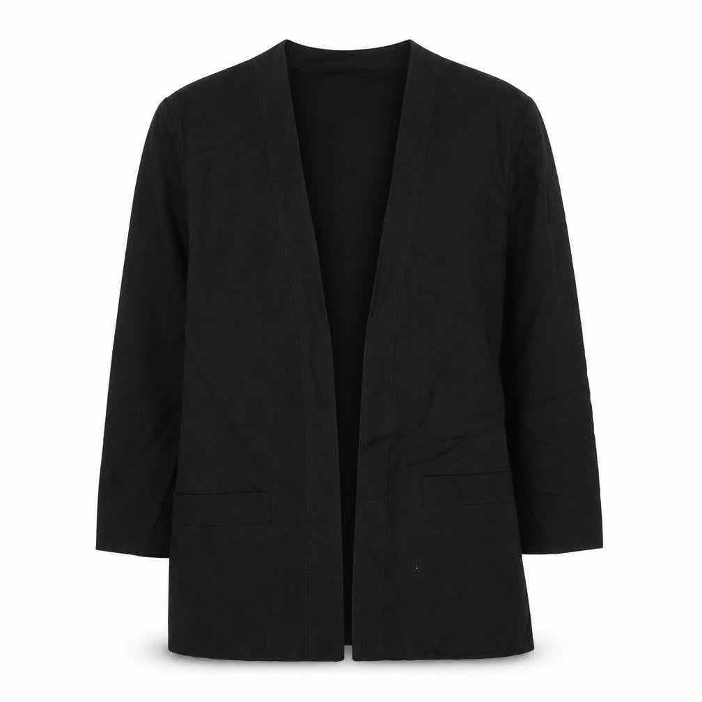 Front view of Paul Separates women’s black jacket coat, size UK 16