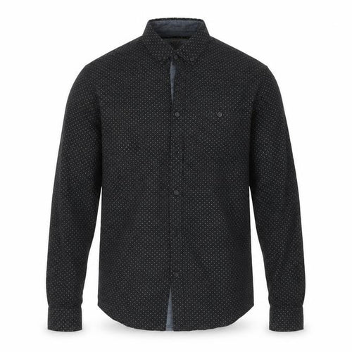 Brunswick Mens Black Polka Dot   Dress Shirt Size S