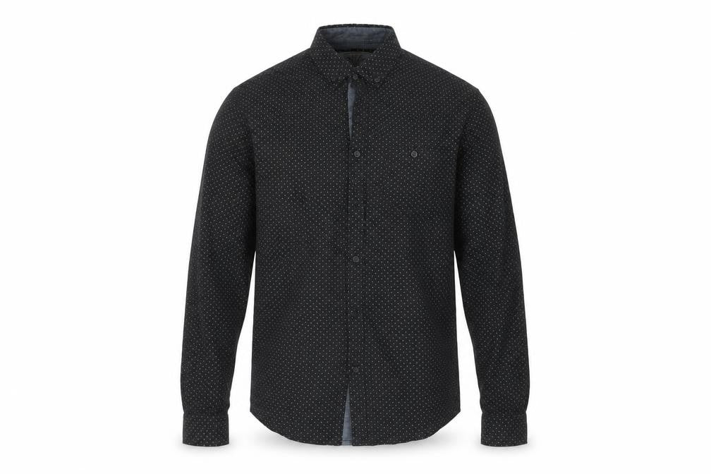 Brunswick Mens Black Polka Dot   Dress Shirt Size S