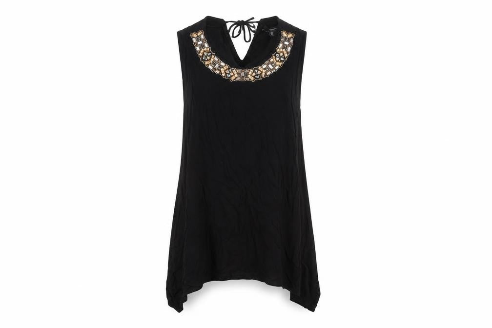 Front view of Atmosphere women’s black basic blouse, size UK 8