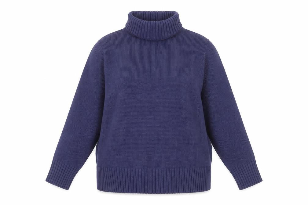 Front view of TEXT women’s blue jumper, size XL