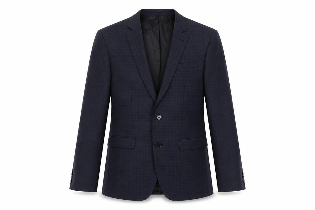 Front view of ASOS men’s blue jacket suit jacket, size 38