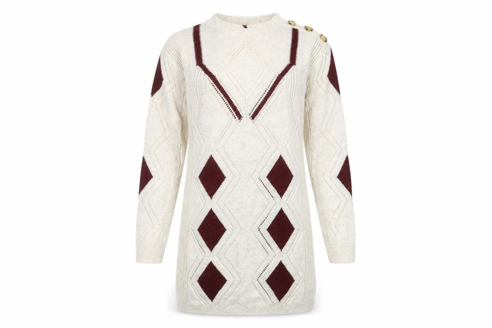 Front view of Next women’s white jumper, size UK 8