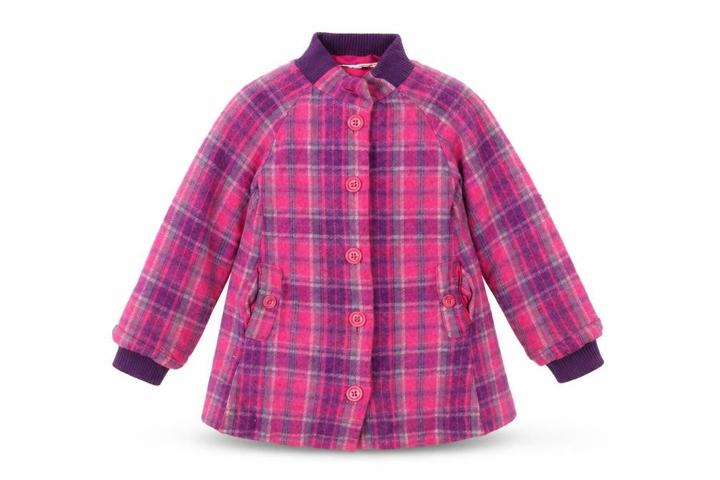 Front view of M&Co girls’ pink jacket, size 4-5, years