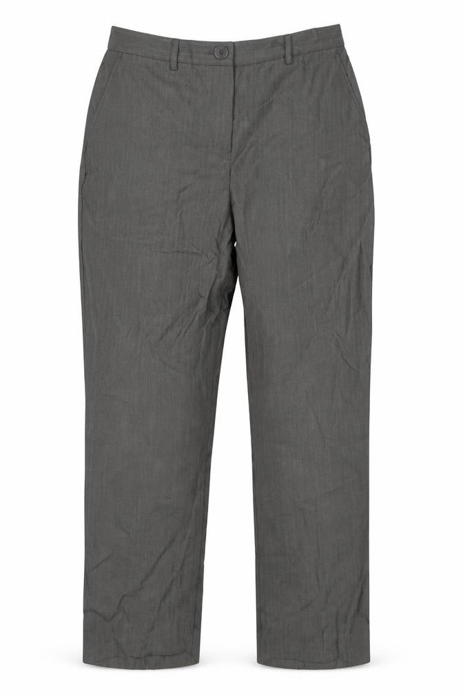 M&S Womens Grey Striped  Trousers  Size 14 L27 in