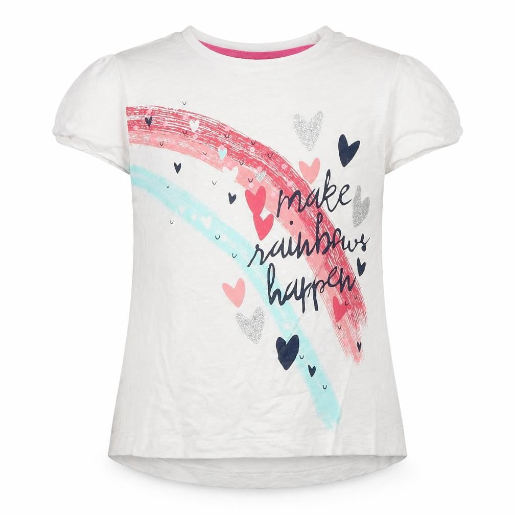Front view of Minnie Minors girls’ white basic t-shirt, size 4, years