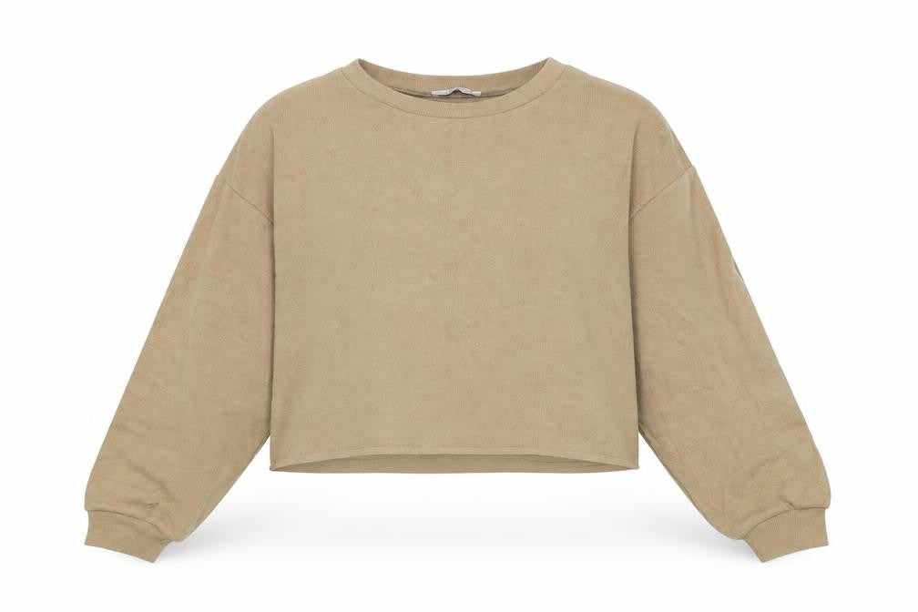 Front view of Zara women’s beige jumper, size L