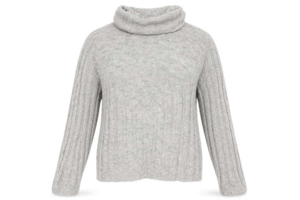 Front view of Epoch women’s grey jumper, size UK 16