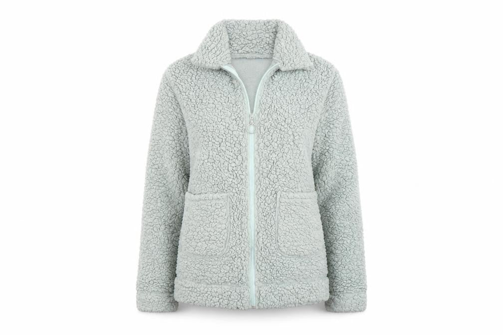Front view of PRETTYLITTLETHING women’s green jacket, size UK 6