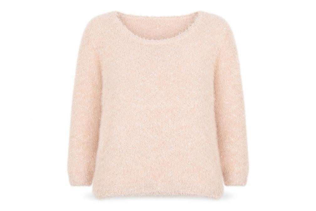 Front view of F&F women’s pink pullover sweatshirt, size UK 14
